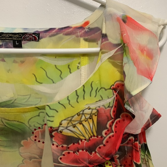 Ed Hardy Ruffled Blouse - Picture 8 of 13